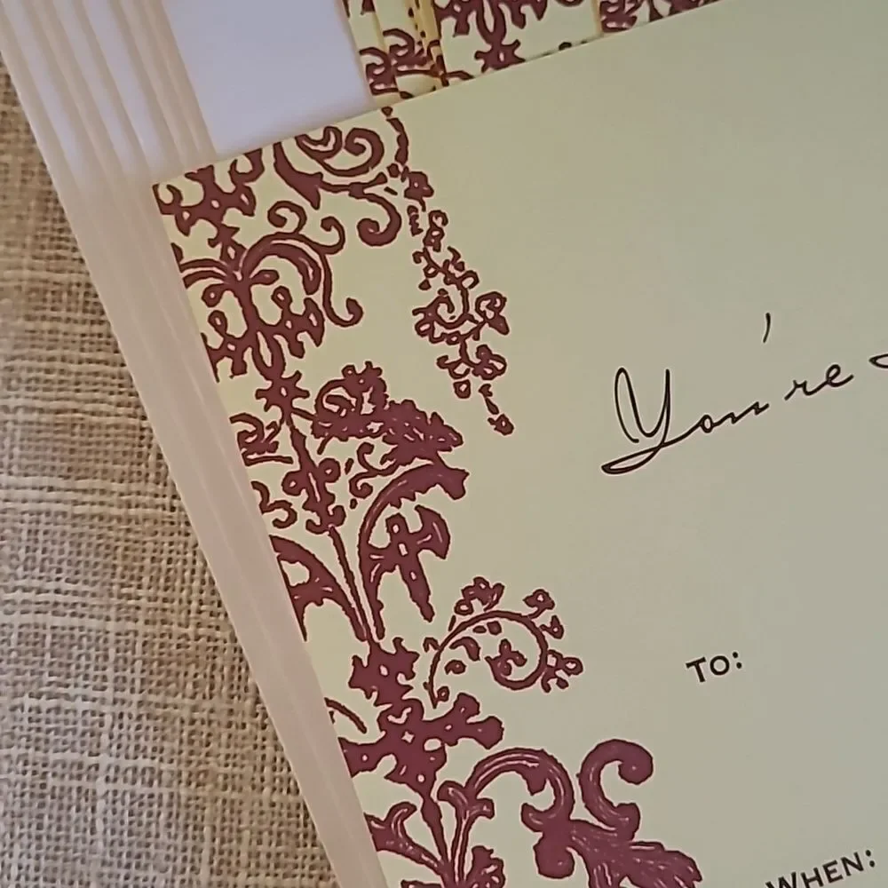 Invitation cards quantity 8 card envelopes party invite mail get together cream